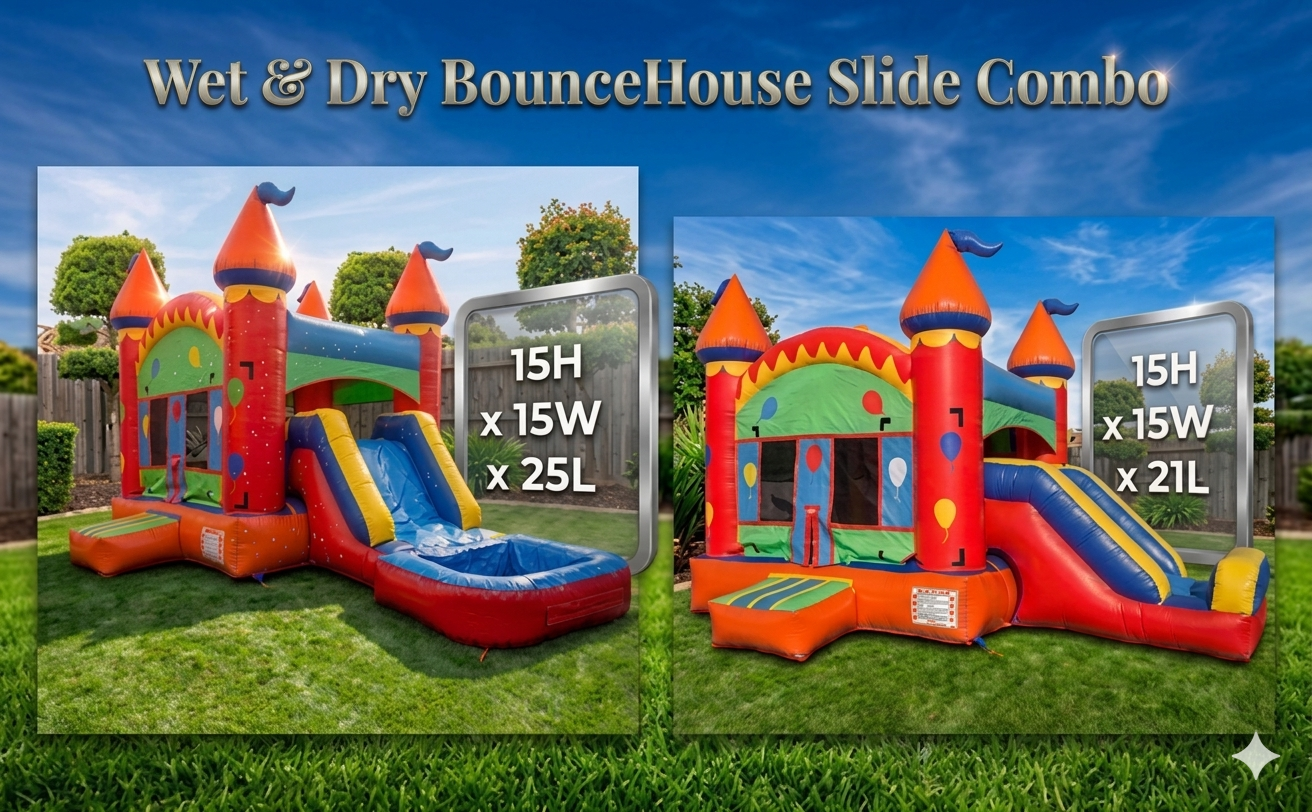Bounce House Wet & Dry Slide Combo
